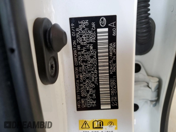 2019 Lexus UX 250h with VIN JTHU9JBH1K2004421, listed as a Copart auction lot 46573225 with 141,781 mi miles and Non repairable. Bid and sale history available at DreamBid. Image 13.