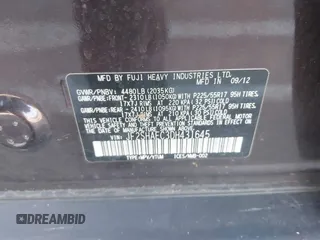 2013 Subaru Forester X Limited с VIN JF2SHAEC3DH431645, выставлен на аукционе IAAI как лот 41790458 с пробегом 136 250 миль миль и . История ставок и продаж доступна на DreamBid. Изображение 9.