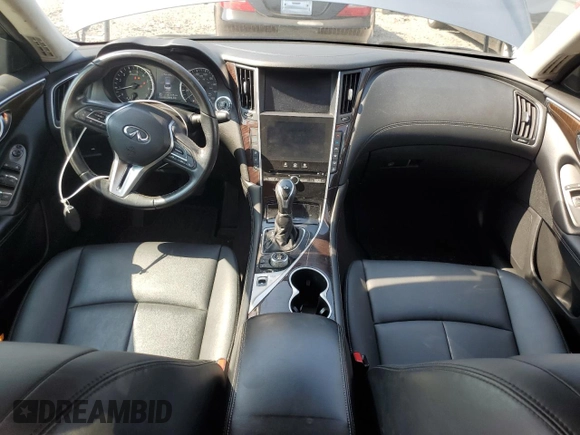 2019 Infiniti Q50 Luxe with VIN JN1EV7APXKM518952, listed as a Copart auction lot 59468095 with 42,344 mi miles and Salvage title. Bid and sale history available at DreamBid. Image 8.