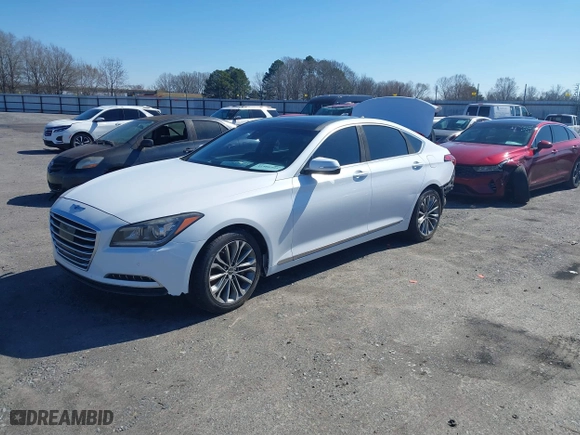 2015 Hyundai Genesis 3.8L with VIN KMHGN4JE7FU082789, listed as a IAAI auction lot 41480393 with 84,481 mi miles. Bid and sale history available at carsss.com. Image 17.
