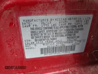 2013 Nissan Sentra SR z VIN 3N1AB7AP1DL743541, wystawiony jako IAAI lot #42216757 z przebiegiem 142 583 mil mil oraz . Historia ofert i sprzedaży dostępna na DreamBid. Obrazek 9.