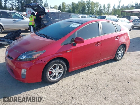 2010 Toyota Prius II with VIN JTDKN3DU4A0038339, listed as a IAAI auction lot 42104873 with 122,984 mi miles. Bid and sale history available at carsss.com. Image 2.