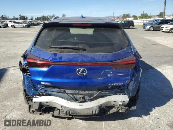 2021 Lexus UX with VIN JTHE9JBH4M2039025, listed as a Copart auction lot 41809335 with 58,569 mi miles and Salvage Title. Bid and sale history available at carsss.com. Image 6.