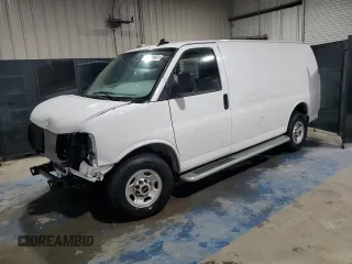 2024 GMC Savana Cargo Van with VIN 1GTW7AFP3R1189346, listed as a Copart auction lot 53143795 with 6,675 mi miles and Clean Title. Bid and sale history available at carsss.com. Image 1.