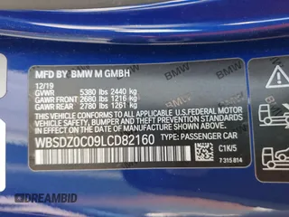 2020 BMW M8 Competition z VIN WBSDZ0C09LCD82160, wystawiony jako Copart lot #67402364 z przebiegiem 18 584 mil mil oraz Szkoda całkowita • Salvage title. Historia ofert i sprzedaży dostępna na DreamBid. Obrazek 14.