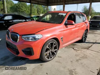 2020 BMW X3 M Competition with VIN 5YMTS0C04LLT10617, listed as a Copart auction lot 75114174 with 0 mi miles and Salvage Title. Bid and sale history available at carsss.com. Image 1.