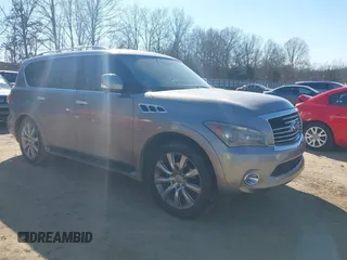 2014 Infiniti QX80 with VIN JN8AZ2NEXE9069246, listed as a IAAI auction lot 41654069 with 1 mi miles. Bid and sale history available at carsss.com. Image 1.