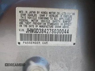 2007 Honda Fit с VIN JHMGD38427S030044, выставлен на аукционе IAAI как лот 42429395 с пробегом 118 558 миль миль и . История ставок и продаж доступна на DreamBid. Изображение 9.