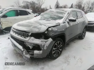 2022 Jeep Compass High Altitude with VIN 3C4NJDCB7NT104499, listed as a IAAI auction lot 41303791 with 76,711 mi miles and . Bid and sale history available at carsss.com. Image 18.