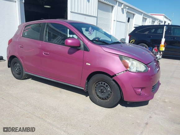 2015 Mitsubishi Mirage DE with VIN ML32A3HJ7FH031523, listed as a IAAI auction lot 41905101 with 64,107 mi miles. Bid and sale history available at carsss.com. Image 1.