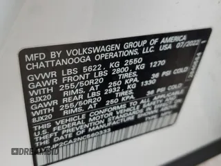2022 Volkswagen Atlas SE with VIN 1V2JP2CA2NC560333, listed as a Copart auction lot 83324074 with 53,579 mi miles and Salvage title. Bid and sale history available at DreamBid. Image 13.