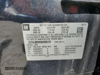 2010 GMC Terrain SLE-1 with VIN 2CTALBEW6A6385727, listed as a Copart auction lot 54615535 with 254,774 mi miles and Clean Title. Bid and sale history available at carsss.com. Image 13.