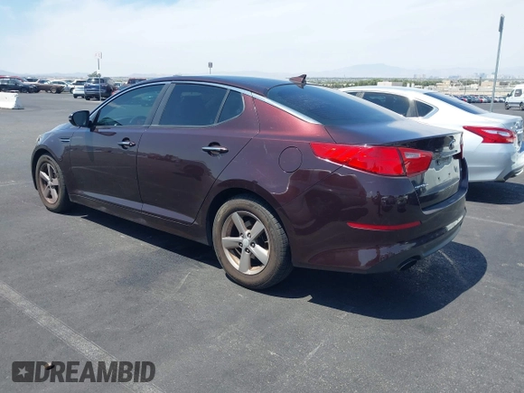 2014 Kia Optima LX with VIN 5XXGM4A77EG303496, listed as a IAAI auction lot 42572421 with 117,151 mi miles and . Bid and sale history available at DreamBid. Image 3.