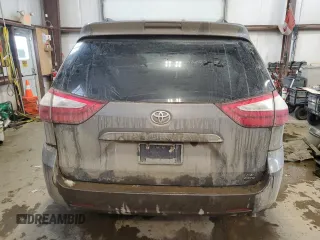 2017 Toyota Sienna LE with VIN 5TDJZ3DC5HS174641, listed as a Copart auction lot 44059275 with 168,044 mi miles and Salvage Title. Bid and sale history available at carsss.com. Image 6.