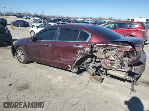 2011 Honda Accord EX-L with VIN 1HGCP3F80BA012686, listed as a Copart auction lot 46676035 with 111,022 mi miles and Salvage title. Bid and sale history available at DreamBid. Image 2.