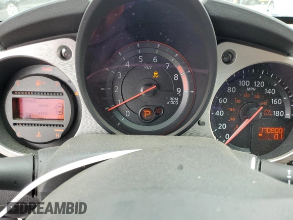 2013 Nissan 370Z with VIN JN1AZ4EH9DM381266, listed as a Copart auction lot 59989515 with 170,900 mi miles and Salvage title. Bid and sale history available at DreamBid. Image 9.