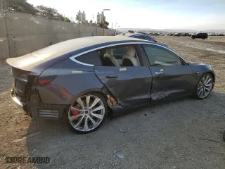 2019 Tesla Model 3 Long Range with VIN 5YJ3E1EB0KF238370, listed as a Copart auction lot 42452465 with 60,857 mi miles and Salvage Title. Bid and sale history available at carsss.com. Image 3.