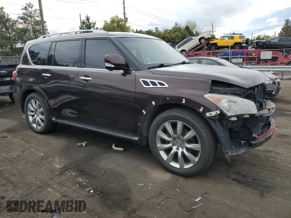 2013 Infiniti QX56 with VIN JN8AZ2NE2D9040676, listed as a Copart auction lot 71395084 with 163,769 mi miles and Salvage Title. Bid and sale history available at carsss.com. Image 4.