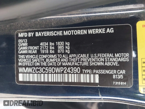 2013 MINI Countryman S with VIN WMWZC3C59DWP24390, listed as a IAAI auction lot 42038509 with 134,903 mi miles and . Bid and sale history available at DreamBid. Image 9.
