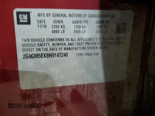 2017 Buick Regal with VIN 2G4GM5EX8H9147248, listed as a Copart auction lot 84069414 with 0 mi miles and Salvage Title. Bid and sale history available at carsss.com. Image 15.