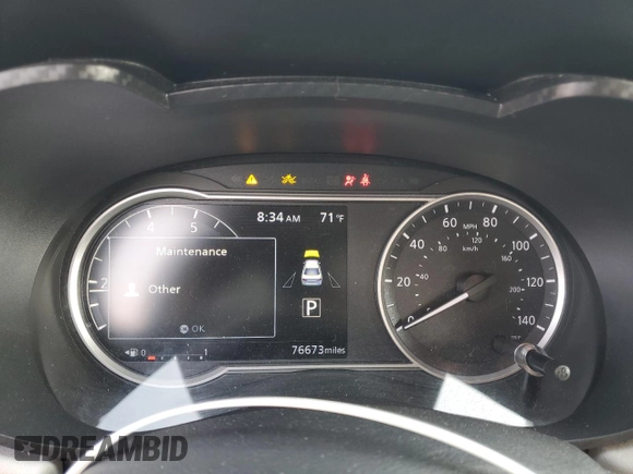2021 Nissan Versa SV with VIN 3N1CN8EV0ML878153, listed as a Copart auction lot 59637955 with 76,673 mi miles and Salvage title. Bid and sale history available at DreamBid. Image 9.