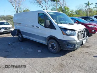 2023 Ford Transit Cargo with VIN 1FTBR1Y81PKB93787, listed as a IAAI auction lot 41253973 with 16,058 mi miles and . Bid and sale history available at DreamBid. Image 1.