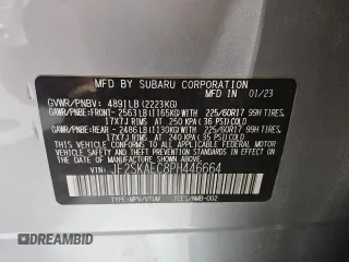 2023 Subaru Forester Premium with VIN JF2SKAEC8PH446664, listed as a Copart auction lot 62329525 with 58,055 mi miles and Clean title. Bid and sale history available at DreamBid. Image 13.