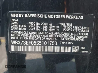2025 BMW X1 xDrive28i z VIN WBX73EF05S5101750, wystawiony jako IAAI lot #42318885 z przebiegiem 13 923 mil mil oraz . Historia ofert i sprzedaży dostępna na DreamBid. Obrazek 9.