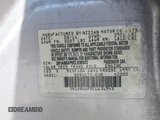 2012 Nissan Sentra S with VIN 3N1AB6AP0CL636943, listed as a IAAI auction lot 42169782 with 132,781 mi miles and . Bid and sale history available at DreamBid. Image 9.