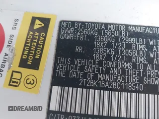 2011 Lexus RX 350 с VIN 2T2BK1BA2BC118540, выставлен на аукционе IAAI как лот 42085725 с пробегом 103 098 миль миль и . История ставок и продаж доступна на DreamBid. Изображение 9.