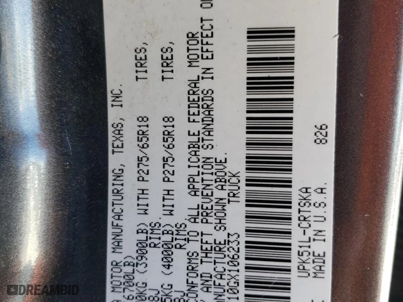 2016 Toyota Tundra 2WD Truck SR with VIN 5TFRM5F10GX106233, listed as a Copart auction lot 63354154 with 162,951 mi miles and Salvage Title. Bid and sale history available at carsss.com. Image 13.