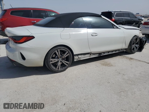 2021 BMW 4 Series 430i with VIN WBA23AT08MCG90733, listed as a Copart auction lot 47617915 with 18,904 mi miles and Salvage title. Bid and sale history available at DreamBid. Image 3.