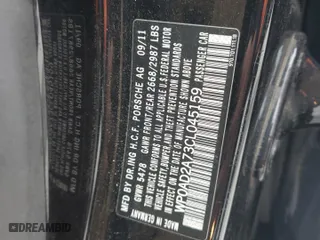 2012 Porsche Panamera S Hybrid with VIN WP0AD2A73CL045159, listed as a Copart auction lot 46129455 with 55,432 mi miles and Salvage Title. Bid and sale history available at carsss.com. Image 13.
