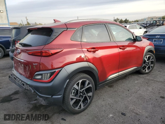 2023 Hyundai Kona Limited with VIN KM8K53A38PU048378, listed as a Copart auction lot 84611764 with 39,214 mi miles and Clean Title. Bid and sale history available at carsss.com. Image 3.
