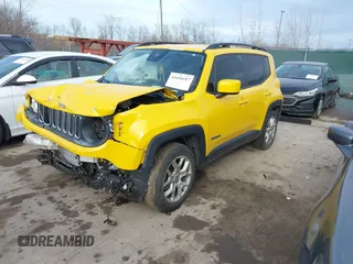 2016 Jeep Renegade Latitude with VIN ZACCJABT1GPE29482, listed as a IAAI auction lot 41694187 with Not Provided miles and . Bid and sale history available at carsss.com. Image 2.
