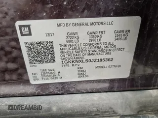 2018 GMC Acadia Denali with VIN 1GKKNXLS0JZ185362, listed as a Copart auction lot 51162445 with 105,278 mi miles and Salvage Title. Bid and sale history available at DreamBid. Image 14.