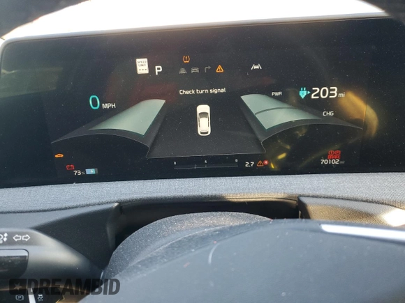 2022 Kia EV6 Wind with VIN KNDC3DLC4N5032784, listed as a Copart auction lot 46916385 with 70,102 mi miles and Salvage Title. Bid and sale history available at carsss.com. Image 9.