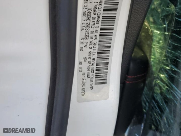 2017 Dodge Durango R/T with VIN 1C4SDHCT2HC675358, listed as a Copart auction lot 77986974 with 0 mi miles and Salvage Title. Bid and sale history available at carsss.com. Image 13.
