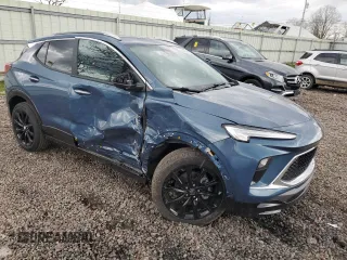 2025 Buick Encore GX Sport Touring with VIN KL4AMESLXSB197192, listed as a Copart auction lot 55429245 with 3 mi miles and Salvage title. Bid and sale history available at DreamBid. Image 4.