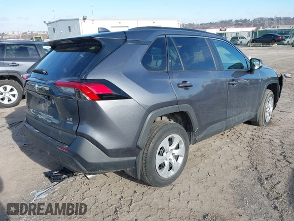 2021 Toyota RAV4 LE with VIN 2T3G1RFV3MC168172, listed as a IAAI auction lot 41599962 with 34,006 mi miles. Bid and sale history available at carsss.com. Image 4.