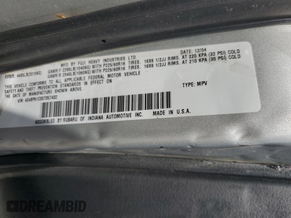 2005 Subaru Legacy Outback with VIN 4S4BP61C057357432, listed as a Copart auction lot 62715765 with 178,488 mi miles and Salvage title. Bid and sale history available at DreamBid. Image 13.