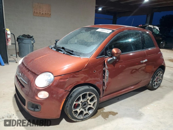 2014 FIAT 500 Sport with VIN 3C3CFFBR8ET291694, listed as a Copart auction lot 77889174 with 90,279 mi miles and Salvage Title. Bid and sale history available at carsss.com. Image 1.