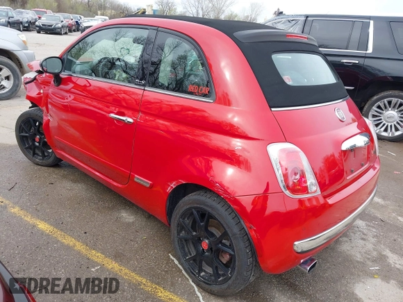 2013 FIAT 500 Lounge with VIN 3C3CFFER8DT677980, listed as a IAAI auction lot 41914691 with 95,830 mi miles and . Bid and sale history available at DreamBid. Image 3.