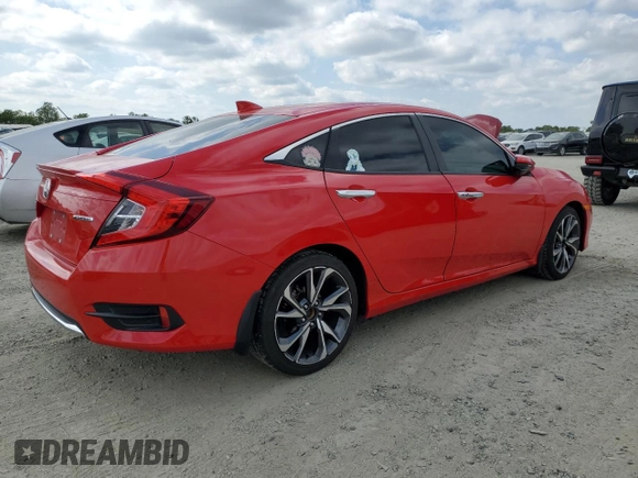 2020 Honda Civic Sedan Touring with VIN 2HGFC1F91LH683003, listed as a Copart auction lot 53839085 with 34,999 mi miles and Salvage Title. Bid and sale history available at carsss.com. Image 3.