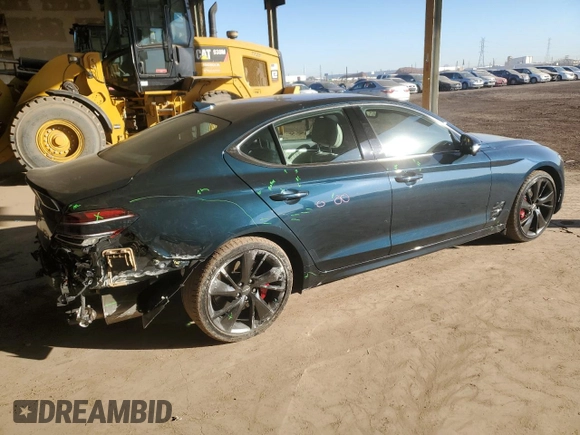 2022 Genesis G70 3.3T with VIN KMTG54TE0NU096602, listed as a Copart auction lot 82014334 with 17,127 mi miles and Salvage Title. Bid and sale history available at carsss.com. Image 3.