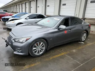 2017 Infiniti Q50 2.0t Premium with VIN JN1CV7AR5HM682420, listed as a Copart auction lot 43819665 with 117,620 mi miles and Salvage Title. Bid and sale history available at carsss.com. Image 1.