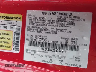 2016 Ford Mustang V6 with VIN 1FA6P8AM2G5296244, listed as a IAAI auction lot 42015937 with 84,343 mi miles and . Bid and sale history available at carsss.com. Image 9.