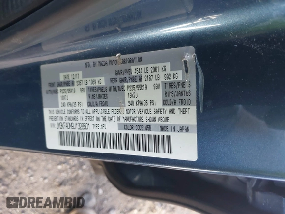 2018 Mazda CX-5 Grand Touring with VIN JM3KFADM9J1328501, listed as a IAAI auction lot 41408154 with 116,679 mi miles. Bid and sale history available at carsss.com. Image 9.