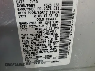 2015 Nissan Rogue S z VIN JN8AS5MV7FW260231, wystawiony jako Copart lot #51012055 z przebiegiem 138 582 mil mil oraz Tytuł czysty. Historia ofert i sprzedaży dostępna na DreamBid. Obrazek 13.