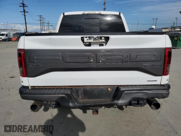 2017 Ford F-150 Raptor with VIN 1FTFW1RG6HFB54428, listed as a Copart auction lot 51157125 with 46,227 mi miles and Salvage Title. Bid and sale history available at carsss.com. Image 6.